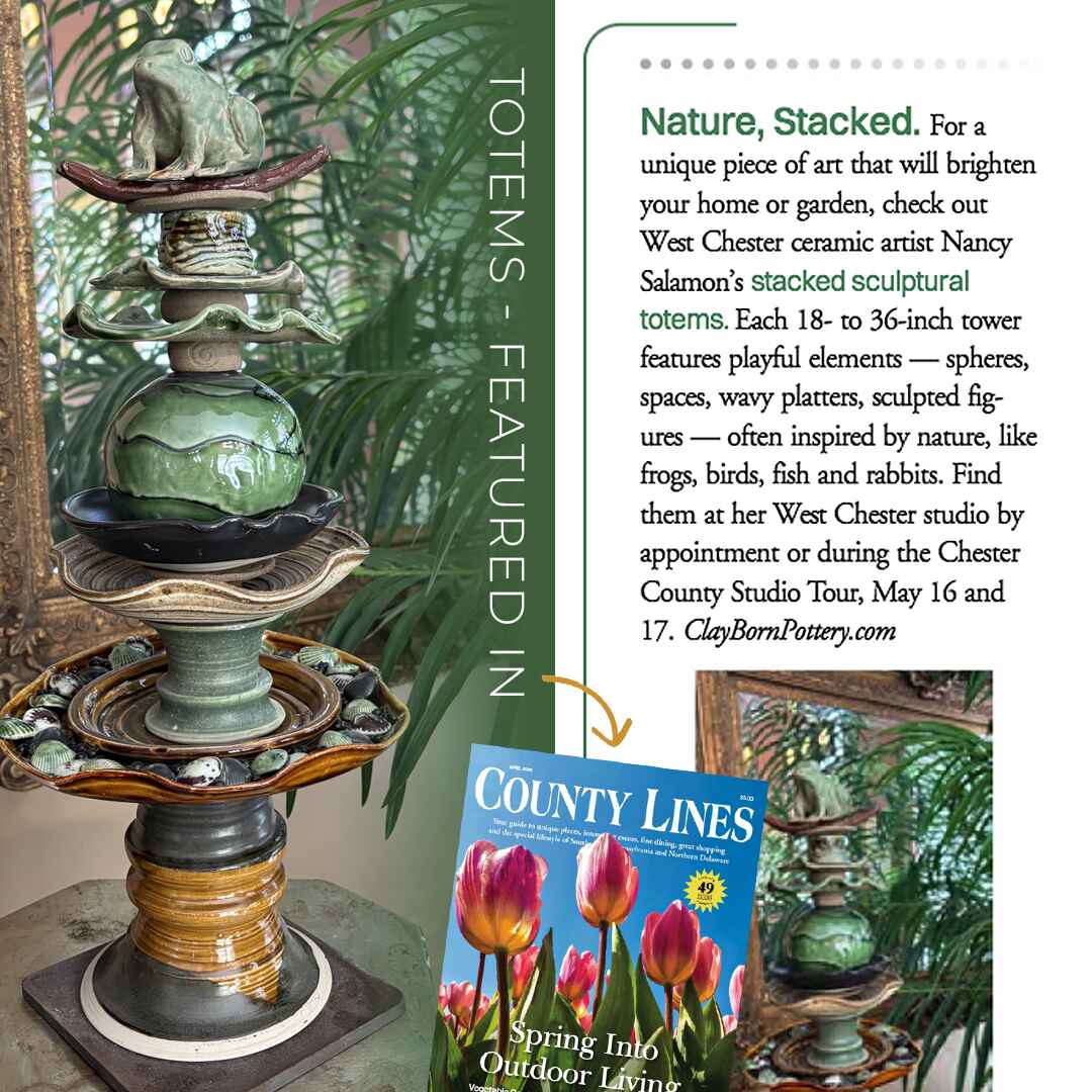 county-lines-mag-totems County Lines Magazine Feature of Sculptural Totems from Clay Born Pottery